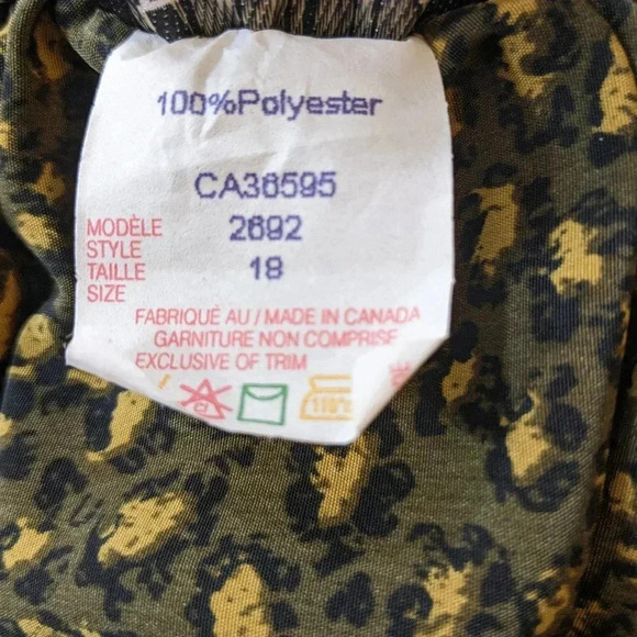 Vintage Midi Skirt  Size 18 Animal Print Giraffe Safari Print Exotic Olive Green - Picture 5 of 5